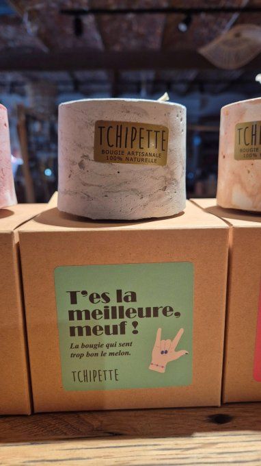 Bougie colorée "t'es la meillure meuf" parfum melon