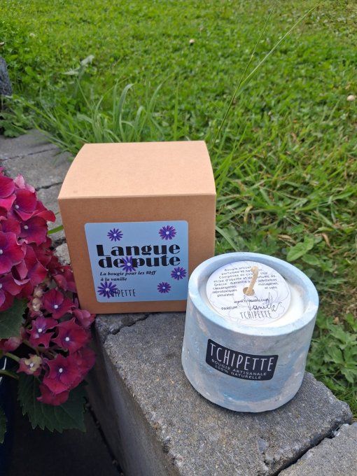 Bougie colorée "langue de pute" parfum vanille